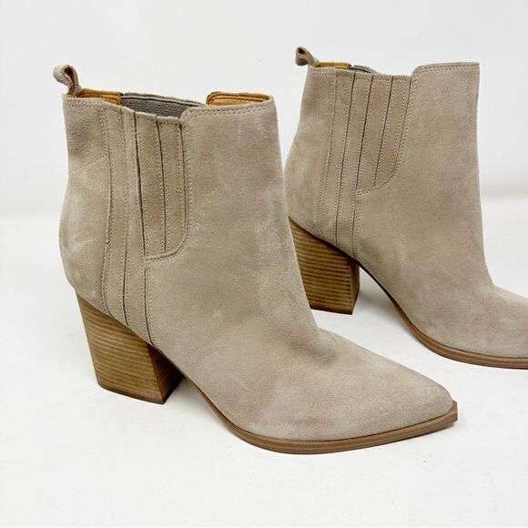 Marc Fisher Oshay Suede Pointed Ankle Booties 11 Grey - Picture 2 of 8